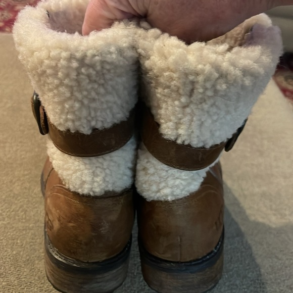 Ugg Blayre II Womens Leather Sherpa Boots Size 6 Winter Brown Zip 1008220 (TD) - Picture 5 of 12